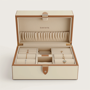 Các Nhà Sản Xuất Bán Buôn Vòng Đeo Tay Vòng Cổ Nhẫn Trang Sức Hộp Quà Tặng Vuông Bangles Lưu Trữ Trang Trí PU Da Hộp Đồ Trang Sức - Product Image 5