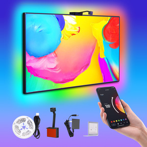 บรรยากาศ 12.5ft ไฟ LED <span class=keywords><strong>Strip</strong></span> ซิงค์กับหน้าจอเพลง 55 65 นิ้วสมาร์ท LED Backlight Google TV สีพื้นหลังแถบแสง