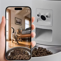 Distributeur d'eau et de nourriture scellé 2-en-1 pour animaux de compagnie 5L+3.5L avec caméra IA 4MP, Wi-Fi, verrouillage enfant et enregistrement vidéo pour chats et chiens