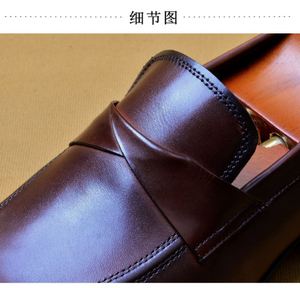 Chaussures habillées pour hommes en cuir pleine fleur de qualité supérieure, à bout pointu, semelle intermédiaire en PU, style britannique, à lacets, décontractées, légères et respirantes - Product Image 6