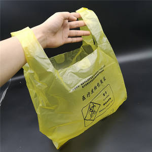Bolsas Gruesas para Residuos Médicos, de Plástico Amarillo, con Doble Correa, Tipo Chaleco, para Uso Hospitalario, Resistentes al Agua, de Un Solo Uso - Product Image 1
