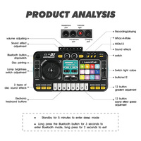 Jouet de table de mixage DJ multifonctionnel Yuglow, clavier électronique, machine à rythmes avec lumières, musique, instrument musical pour enfants