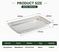 Barquette en aluminium robuste pour four, bac de cuisson à vapeur, profond, personnalisé, jetable, 21x13 pouces, format complet