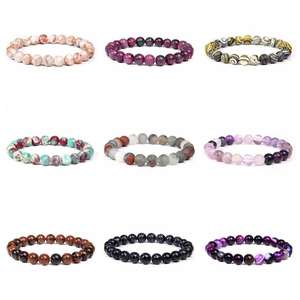 Pulseras de Piedras Naturales de 8mm, Hermosas Piedras Semipreciosas, Cristales Curativos, Elásticas, Unisex, en Oferta - Product Image 4