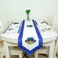 Décoration de la maison Table à manger rectangulaire Eid Mubarak fournitures de fête Ramadan nappe musulmane ensemble de chemin de Table 5 pièces