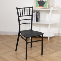 Chaise pliante en plastique PP style bambou, blanche, empilable, pour extérieur, mariage, banquet, jardin et fête