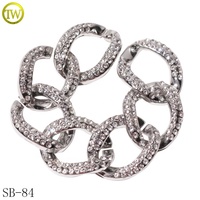 Bán Buôn Phụ Kiện Giày Rhinestone Shining Trang Trí Sắt Mạnh Mẽ Hơn Chuỗi Buckle Cho Phụ Nữ Mid Heel