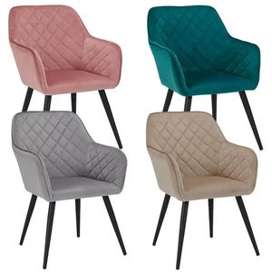 Wholesale Colors Cafe Restaurant Sillas Armchair Upholstered Fabric <b>Velvet</b> Dining Room <b>Chairs</b> - Product Image 4