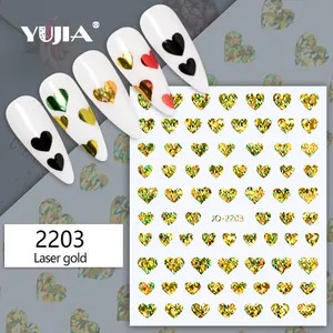 새로운 네일 아트 스티커 3D 럭셔리 포장 2022 팝 손가락 섹시한 빨간색과 흰색 사랑 네일 스티커 데칼