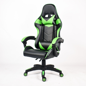 Sedia da ufficio ergonomica da corsa con schienale alto personalizzato comoda sedia da gioco per Computer in pelle sintetica verde - Product Image 4
