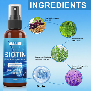 Spray per Capelli 3 in 1 con Biotina a Marchio Privato, Nutriente per il Cuoio Capelluto, Idratante per Capelli e Cuoio Capelluto Secco con Estratti Naturali <span class=keywords><strong>di</strong></span> Piante, Idratazione Duratura - Product Image 3