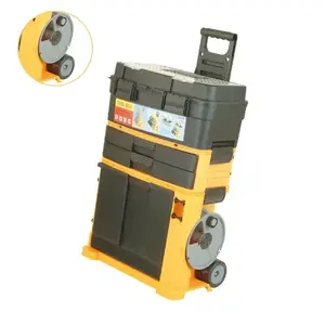 <span class=keywords><strong>Caja</strong></span> <span class=keywords><strong>de</strong></span> <span class=keywords><strong>herramientas</strong></span> apilable portátil <span class=keywords><strong>de</strong></span> Venta caliente con ruedas y cajones-Carro utilitario móvil con mango <span class=keywords><strong>de</strong></span> agarre cómodo y pestillos resistentes - Product Image 5