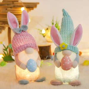 Novedad, Accesorios <span class=keywords><strong>para</strong></span> Fiesta de Pascua, Muñeco sin Rostro con Luz LED, Orejas de Conejo, Adorno Colgante de Gnomo Abrazando un <span class=keywords><strong>Huevo</strong></span>, Decoración <span class=keywords><strong>para</strong></span> <span class=keywords><strong>el</strong></span> Hogar - Product Image 1
