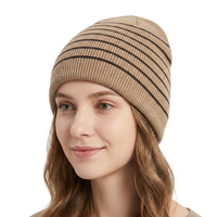 Bonnets d'hiver extensibles avec logo sophistiqué, doublure polaire, color-block, bonnets de Noël ajustés et élastiques, bonnets stylés