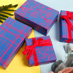 Wholesale 80g Fluorescent <b>Blue</b> Glossy <b>Paper</b> Neon Glow Prints Wrapping <b>Paper</b> <b>Roll</b> - Product Image 2