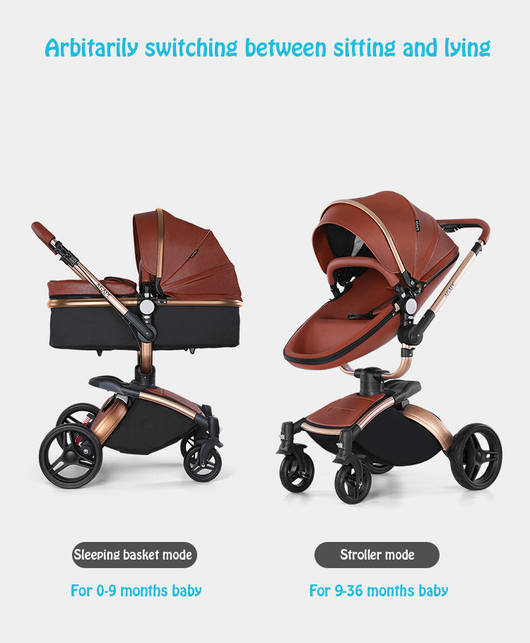 Fast Shipping Door To Door Luxury Baby Stroller 3 in 1 Folding bi-directional high landscape stroller baby pram china factory