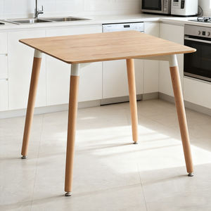 Table de salle à manger de style café-bistro, plateau en MDF minimaliste imperméable, base en bois écologique, utilisation en salle de sport - Product Image 2