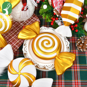 32cm Gold & White Christmas Candy Pendant Bar <b>Wedding</b> <b>Props</b> Decorations Painted Stage Decorations for Christmas - Product Image 5