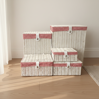 Panier à linge multifonctionnel en plastique PE tressé à la main, verrouillable, avec une capacité supérieure à 70L, pour un rangement moderne dans les placards