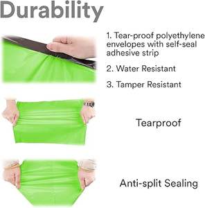 Enveloppe verte en poly sac enveloppe auto-adhésive étanche enveloppes blindées de confidentialité sacs d'expédition - Product Image 3