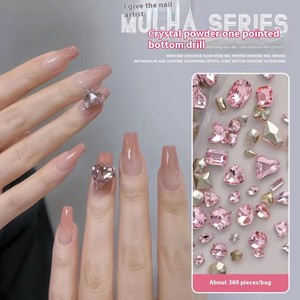 Lot en gros <span class=keywords><strong>de</strong></span> 360 bijoux d'ongles en verre, motifs <span class=keywords><strong>Cœur</strong></span> Incurvé, Gouttelettes d'eau et <span class=keywords><strong>Cerise</strong></span>, pour le commerce transfrontalier, petites et grandes tailles, finition poudre - Product Image 4