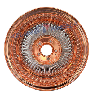 Jantes à rayons KELUN Or Rose 13x7 5x114.3 avec pneus à flanc blanc - Product Image 3