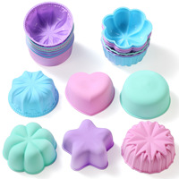 ZMMY Ensemble de 24 moules en silicone pour muffins et gâteaux, 6 formes irrégulières à motif dentelle, lavage à la main uniquement