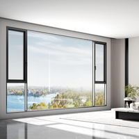 Ventana Abatible de Aleación de Aluminio Personalizada a Precio de Fábrica, Ventanas de Vidrio con Rotura de Puente Térmico de Ahorro Energético, Diseño Moderno para Baño