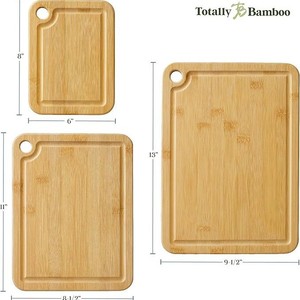 Planche à découper en bambou Akira, ensemble de 3 pièces, 29,9x21,5 cm, planche à découper de cuisine pour pain et fruits - Product Image 5