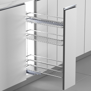 XH-03-004-705 Panier de rangement coulissant moderne à 3 niveaux pour armoire de cuisine, gain de place, pour bouteilles d'assaisonnement, compartimenté - Product Image 1
