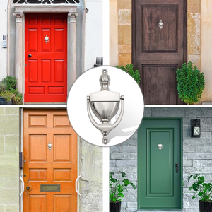 RHETECH Antique <strong>Funny</strong> <strong>Door</strong> <strong>Knocker</strong> Unique Colonial Imperial Victorian Design Modern Satin Nickel Iron Silver Steel Material - Product Image 5