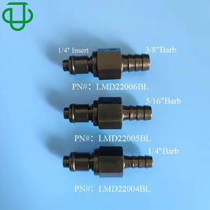 Conector Recto de Placa con Rosca Externa Serie L con Válvula de Paro y Codo de Acoplamiento Rápido de Plástico POM Negro 3.2-10.0mm - Product Image 2