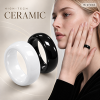 Bague en céramique haute technologie bombée de 6 mm, finition polie, minimaliste, unisexe, bijoux en gros, Adi Jewelry