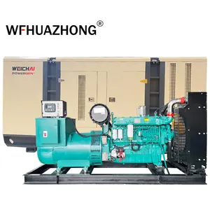 Weichai cách âm tán Máy phát điện 350kw 400kva công nghiệp điện diesel Máy phát điện đặt