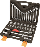 Jeu de douilles et outils à main mécaniques essentiels de 26 pièces avec embouts hexagonaux et rallonge pour réparation automobile, boîte en plastique