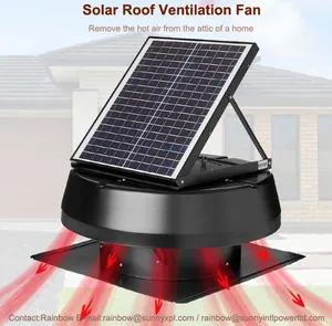 Vent Tool New Solar Powered Attic Fan Solar Air Conditioning Rechargeable Fan Solar Panel Roof Ventilation Fan R
