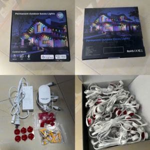 Lampu liburan Natal cerdas DC36V tali <span class=keywords><strong>WS2811</strong></span> RGB IC <span class=keywords><strong>LED</strong></span> LAMPU luar tahan air IP68 lampu atap - Product Image 3