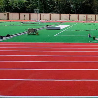 Meisen Umweltfreundlicher Kunstrasen 20mm 25mm für Schulkinderspielplätze Laufbahn Bodenbelag Grün Rot Farbenfroher Sportrasen Teppich