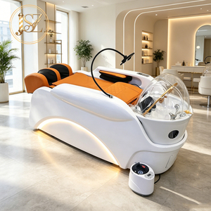 Fauteuil de lavage professionnel pour salon de coiffure avec hydrothérapie, massage électrique, <span class=keywords><strong>spa</strong></span> <span class=keywords><strong>capillaire</strong></span> et éclairage intégré - Product Image 1