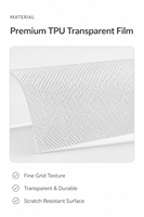 Protector Transparente para Pala de Pádel, Película Protectora de Marco de TPU con Textura de Rejilla, Protección de Bordes Resistente a Arañazos y al Desgaste para Pala de Pádel