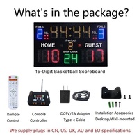 Tableau de scores électronique multisports Ganxin avec deux contrôleurs sans fil, équipement de notation numérique pour terrain de basketball intérieur