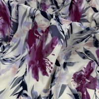 Nouveau design, imprimé floral, tissu en polyester, crêpe, tissu en mousseline de soie, tissu pour robe, léger, jacquard, doux, épais