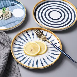 Новый продукт, популярная керамическая посуда, красочные керамические тарелки, наборы посуды для ресторана