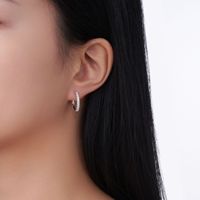 Boucles d'oreilles créoles Adodo Factory en argent sterling 925 plaqué or 18 carats, serties de moissanite haute qualité à griffes, bijoux fins