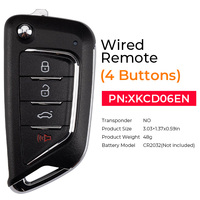 Télécommande filaire professionnelle programmable à 4 boutons pour serrurier, programmation de clés Xhorse XKCD06EN pour outil de clés VVDI