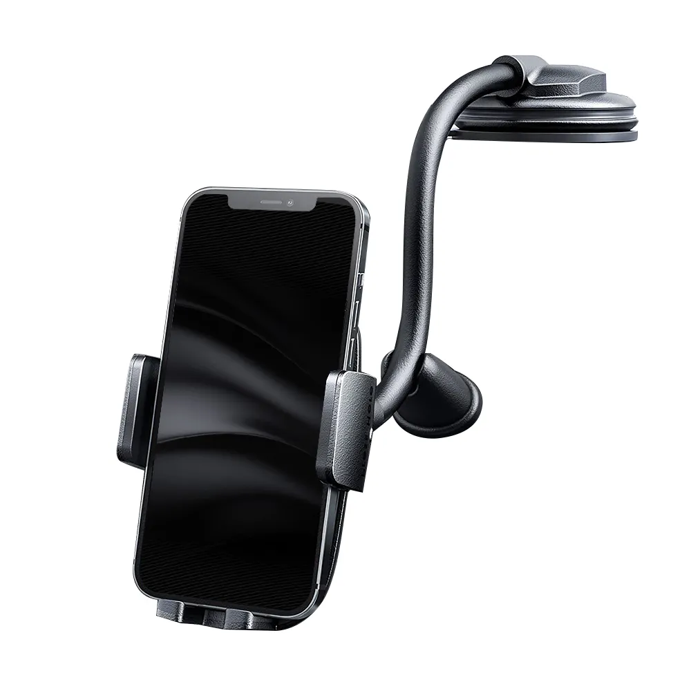 Windshield Long Arm Car Phone Holder Mount with Stabilizer, Washable Suction Cup Car Phone Mount