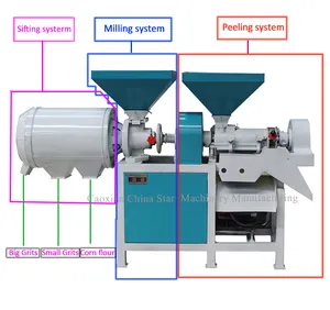 ZX-T1 hot one model small corn milling machine maize grits grinding plant 20 sizes corn grits making and fine flour equipment