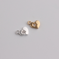 14K Or Rempli Coeur En Forme De Charme Connecteur Pentagramme Micro-ensemble Zircon Pendentif Fine Jewelry Accessoires pour DIY Fabrication de Bijoux