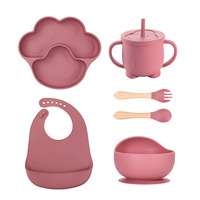 Nouveaux bavoirs en silicone de haute qualité pour enfants, ensemble de vaisselle pour bébé, sans BPA, motif de dessin animé, imperméable, passe au lave-vaisselle