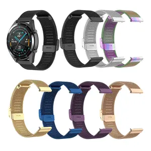 18Mm 20Mm 22Mm Mesh Milanese Loop Logam Gelang Tali Stainless Steel Menonton Band untuk Huami Amazfit GTS/GTS2/Bip/GTR 42Mm 47Mm